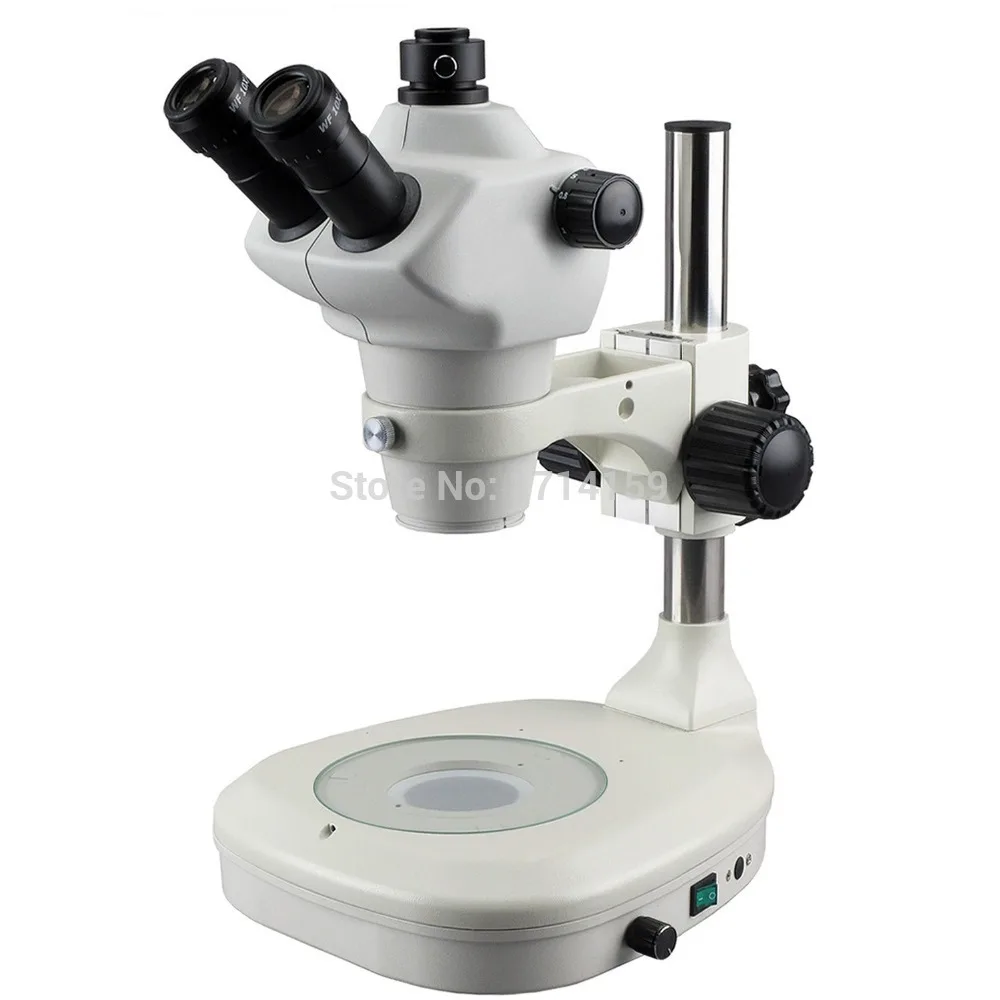 AmScope-مستلزمات إصلاح الهواتف الذكية ، حامل عمود استريو ، تكبير ، مجهر ثنائي العينين ، مع ضوء LED سفلي ، 8X-50X
