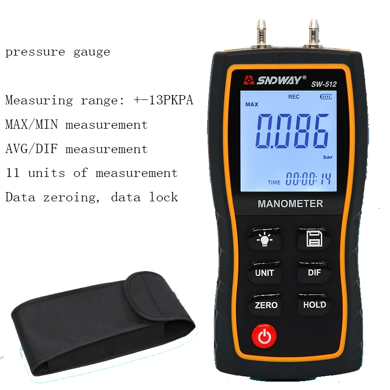 SW512 digital differential pressure gauge, high precision pressure gauge, pressure tester