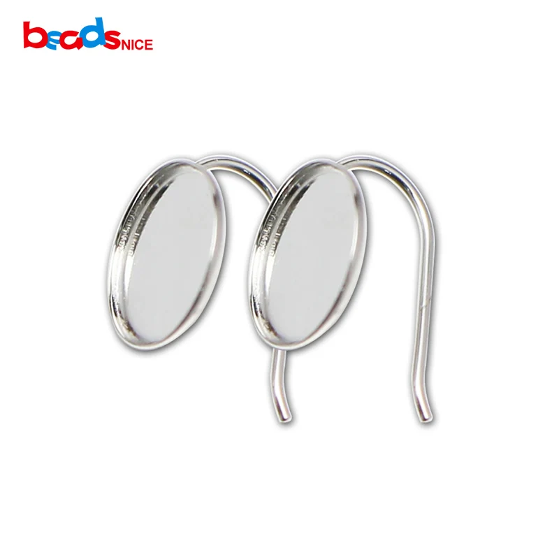 

Beadsnice 925 Sterling Silver Earring Bezel Settings with Earwire fit 12x12mm Cabochon Blanks for DIY Earring Making ID 36316