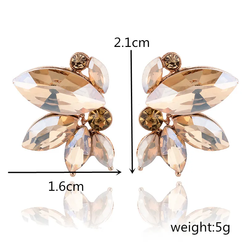 Unique Symmetrical Acrylic Opal Stone Stud Earrings for Woman Personality Statement Fashion Jewelry Christmas Gift for Girls