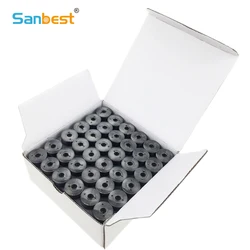 Sanbest Class 15 Prewound Bobbin Thread For Machine Embroidery White & Black High Tenacity 60wt/40wt A Size TH00023