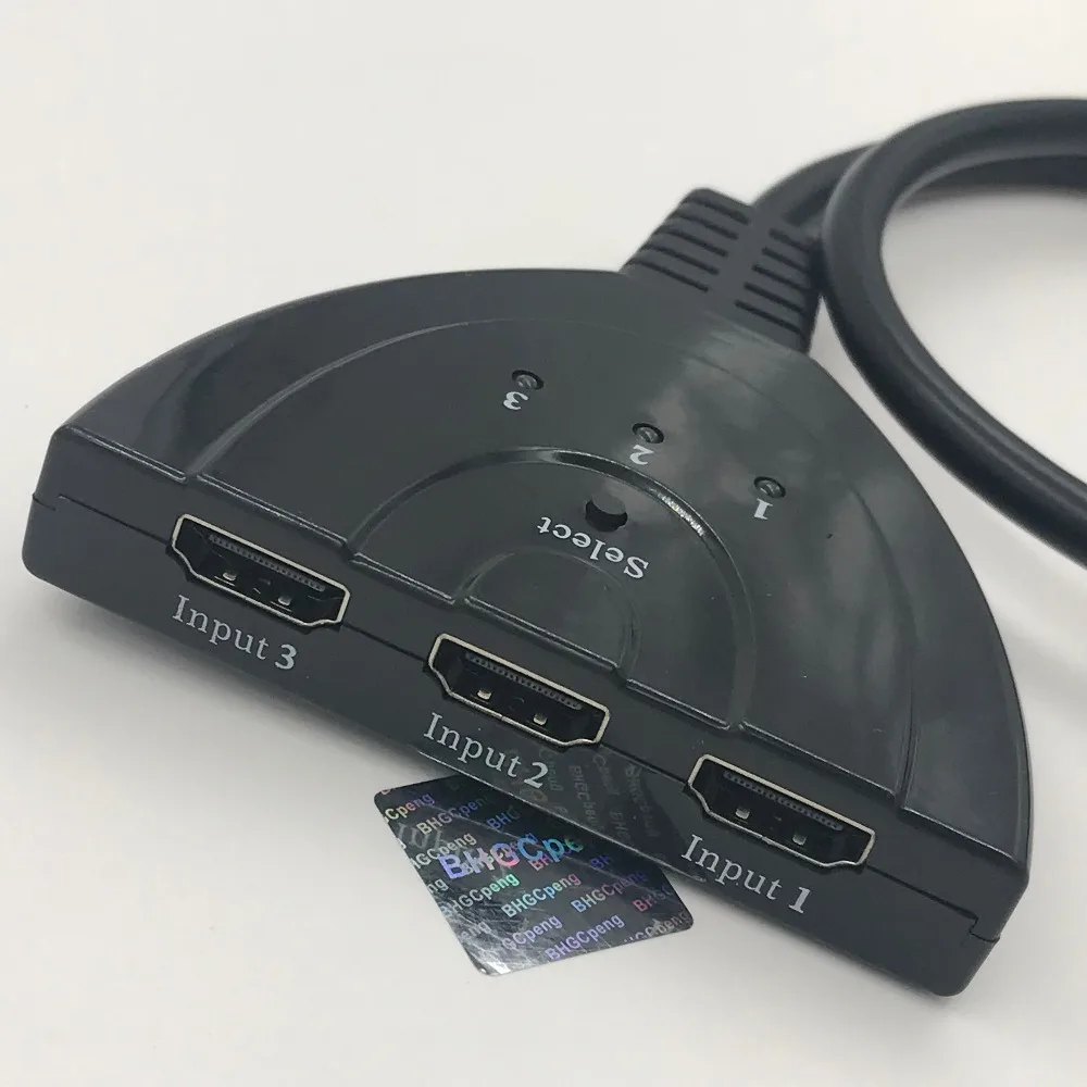 HDTV 스플리터 트리플 암-수 고속 3F-M 스플리터 골드 커넥터, 3 입력 1 출력