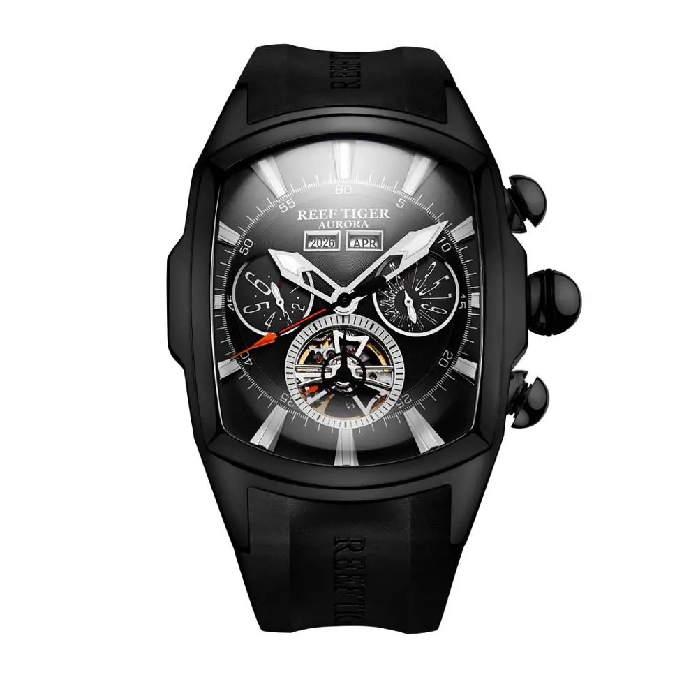 Reef Tiger/RT Designer Men Sport Watches Tourbillon Blue Dial