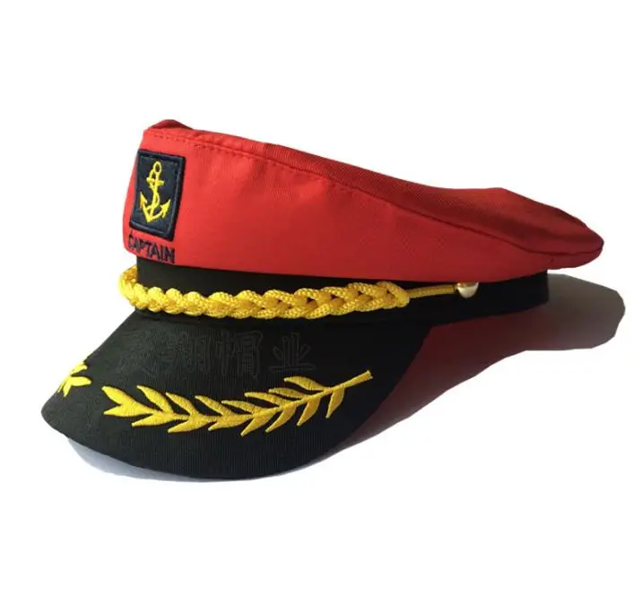 

Children Christmas Party Costume Yacht Hats Boat Ship Sailor Captain Hat Adults Vintage Skipper Cap Favors red white black