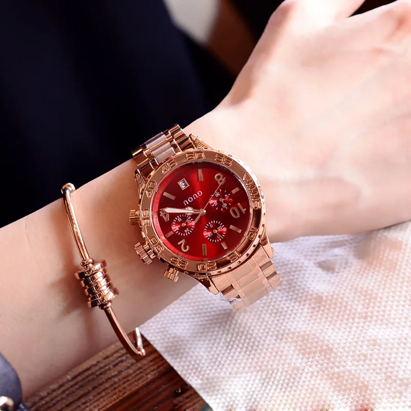 2019New Fashion Watch large round dial Chassis Korean Steel Band Watch Quartz Watch for Men and Women G8116