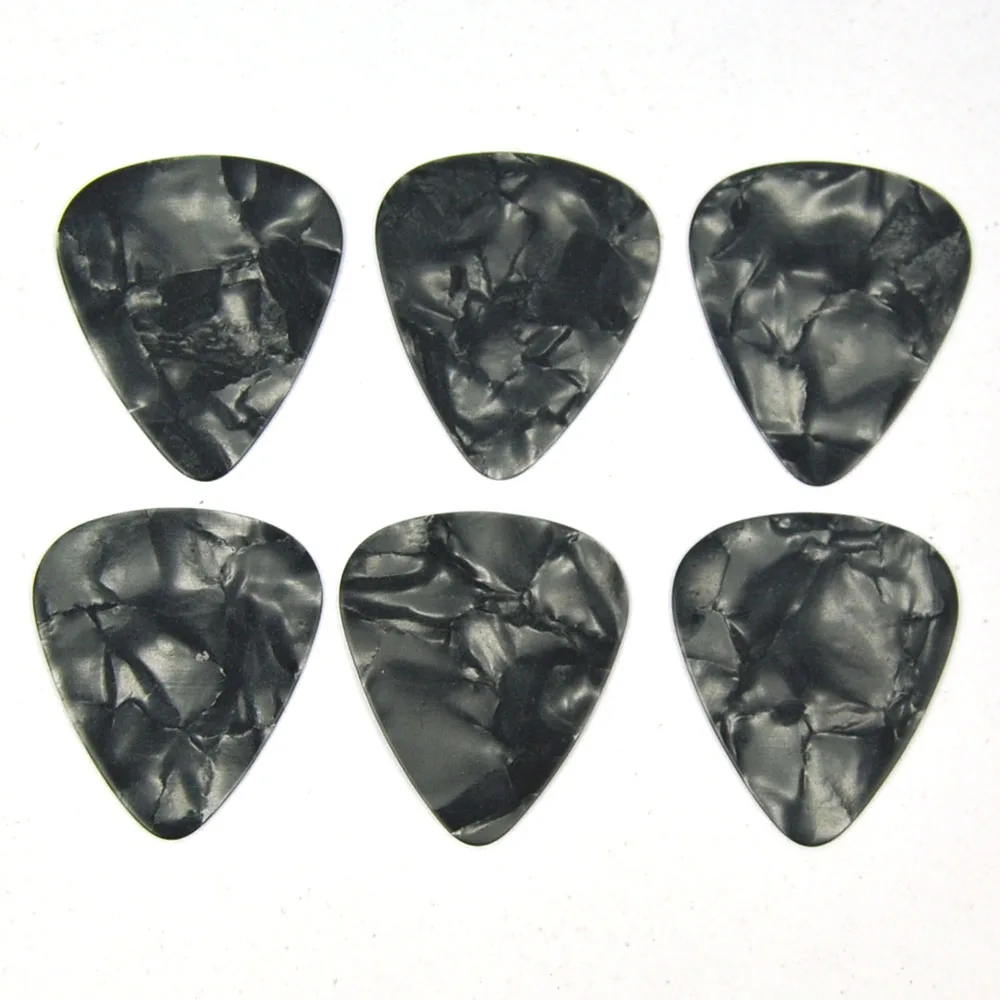 Lot of 100pcs Thin 0.46mm Gauge Celluloid Guitar Picks Plectrums Black Pearl