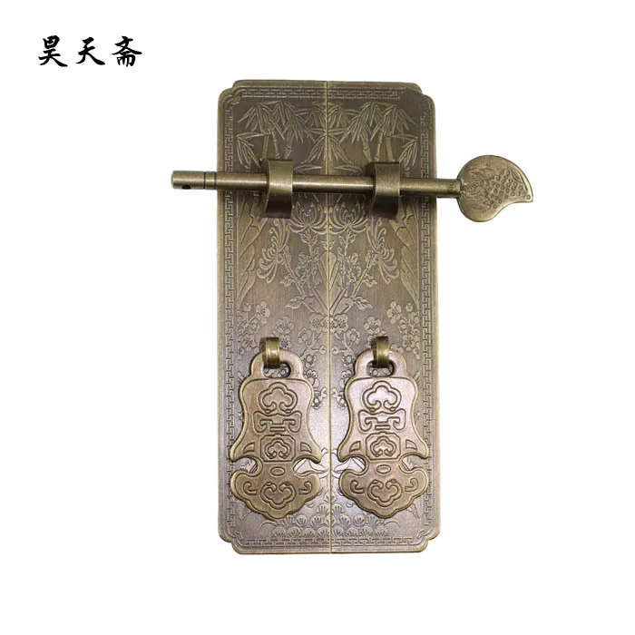 [Haotian vegetarian] antique Chinese cabinet bookcases wardrobe copper handle HTC-276 Merlin, bamboo and chrysanthemum trumpet s