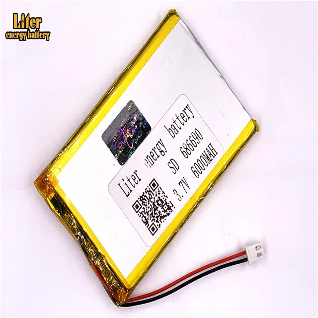 XHR-2P 2.54 6000mAh 3.7V batería de polímero de litio 686690 706590    Tablet PC para estudiantes