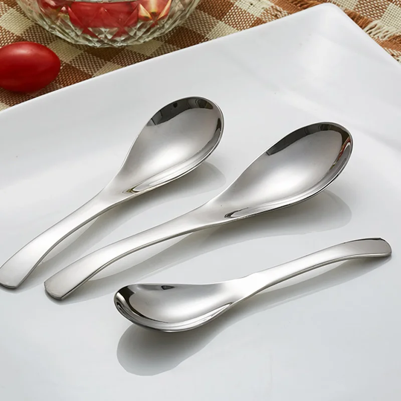 3pcs Stainless steel Dessert Spoon set Table Soup spoon Kitchenware Baby Kid Spoons For Restaurant Dinner Spooon set Cutlery SML