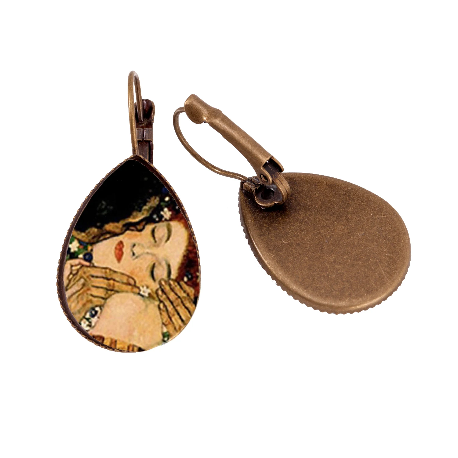 HZSHINLING Classic Van Gogh Painting Tear Drop Earrings Jewelry The Kiss Gustav Klimt  Mothers Love Baby Picture  Drop Women
