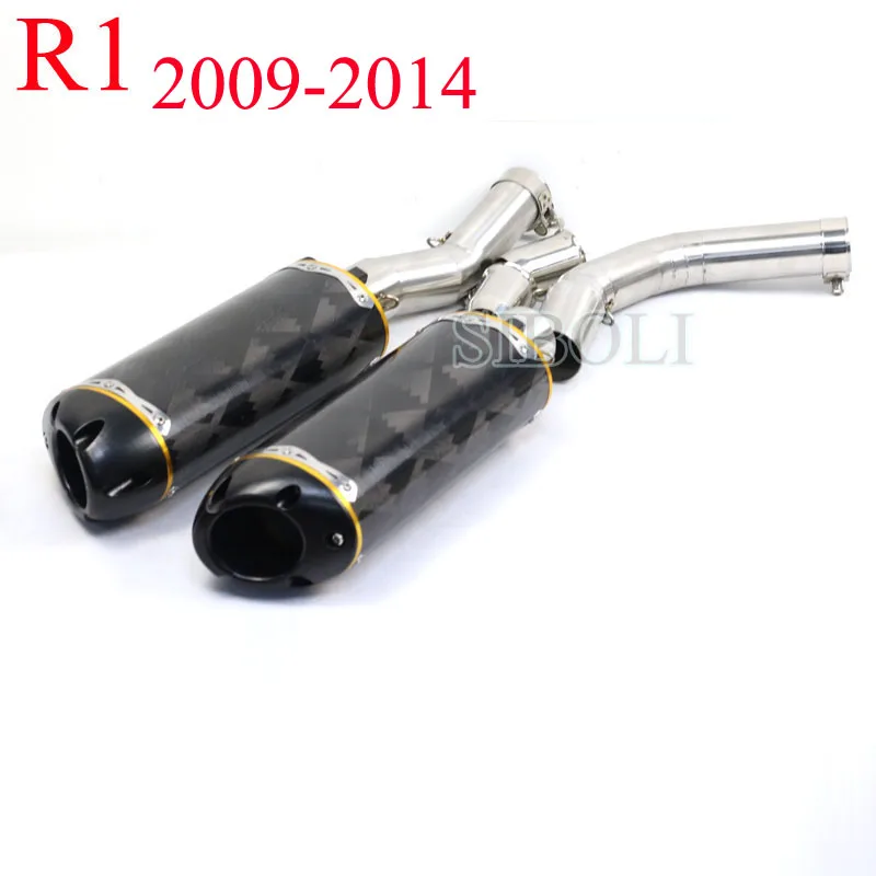 R1 Motorcycle Full Systems Exhaust Muffler Link Pipe For Yamaha YZF-R1 2004 2005 2006 2007 2008 2009 2010 2011 2012 2013 2014