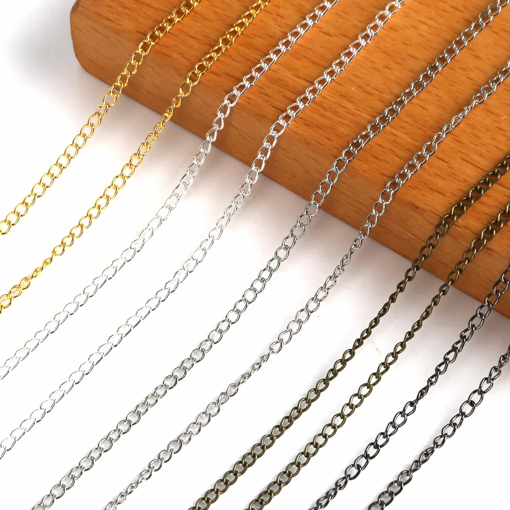 5 Meter Gold/Bronze Plated Necklace Chain For Jewelry Making Findings DIY Necklace Chains Materials Handmade Supplies