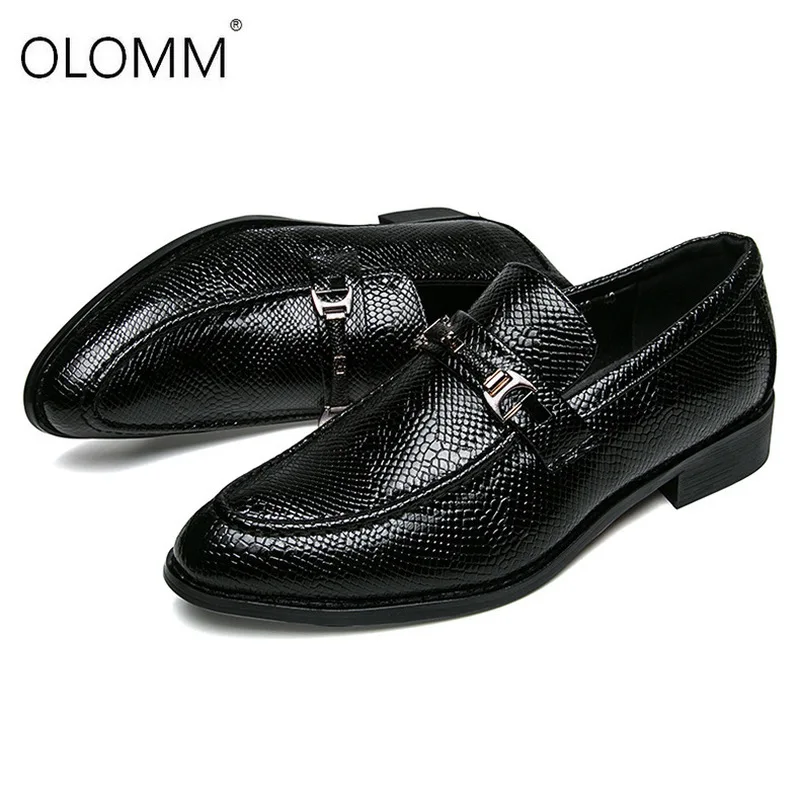 Luxury Brand Mens Dress Shoes Wedding Shoes for Men Dress Shoes Loafers Men Shoes Leather Zapatos De Hombres Snake Skin Shoes