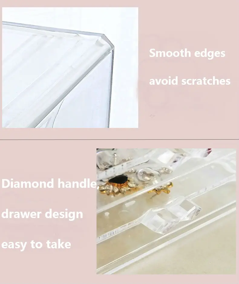 New Fasion PS Material Jewelry Display Holds Up Earrings Holder and Jewellery Organizer Showcase Stand Box Drawer Design Shape