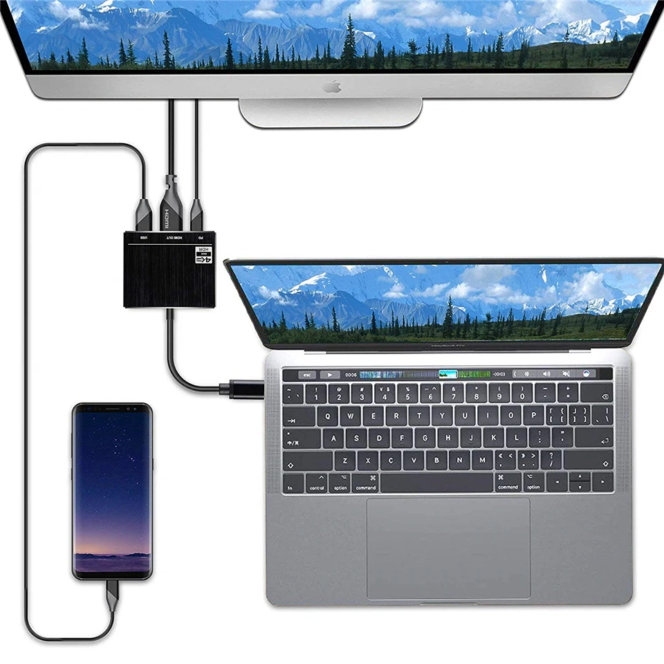 USB-концентратор 3 в 1, USB C 2020, HDMI 4K @ 60 Гц, порт USB 3,1, 3,0 Вт