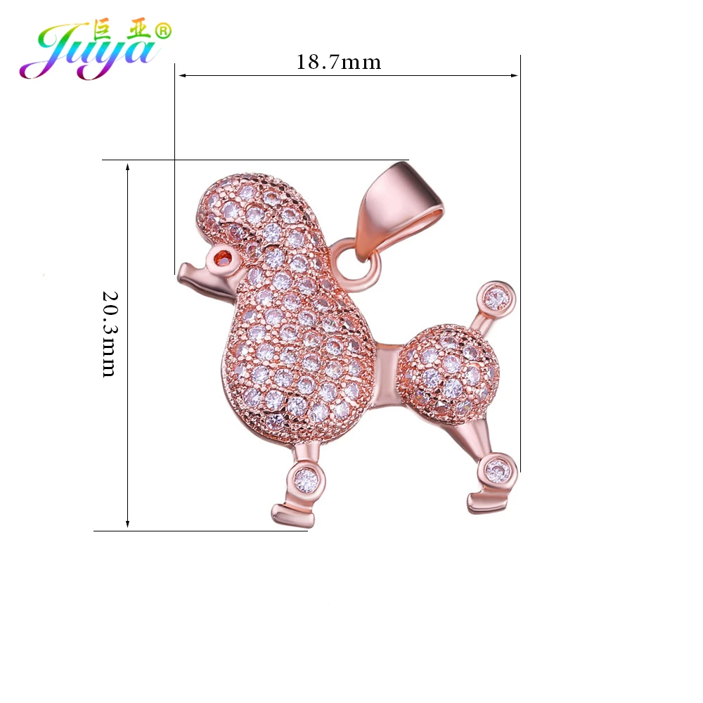 Juya DIY Sorority Jewelry Making Pendant Micro Pave Zircon Sigma Gamma Rho Poodle Dog Pendant For Women Necklace Bracelet Making