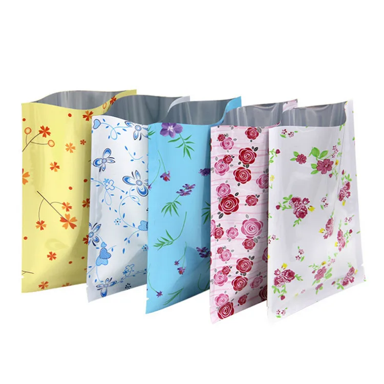 100pcs Small Colorful Open Top Aluminizing Bag Heat Sealing Flower Bag Facial Mask Powder Gift Herbal Packaging Bag