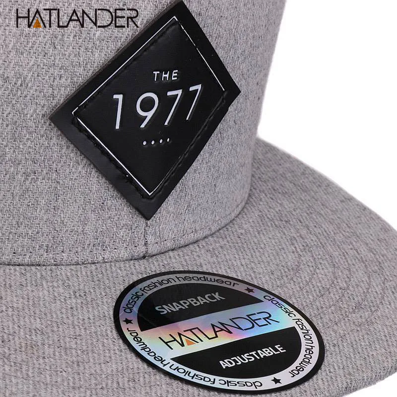 [HATLANDER]Vintage 1977 cool flat bill baseball cap women mens gorras planas snapbacks trucker hat outdoor hip-hop snapback caps