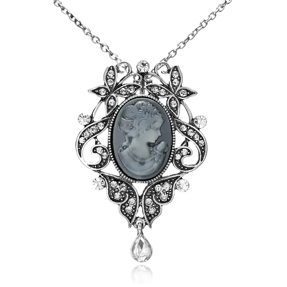 Long Necklace Rinhoo Vintage Beauty Head Sweater Chain Design Pendant Necklace Lady Girl Special Women Jewelry Gifts Wholesale