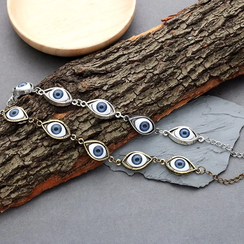 Vintage Evile Eye Couple Bracelet Pulsera Cool Brazaletes Cadena Angel Eyes Bracelet Punk The Devil Eyes Charms Bracelts