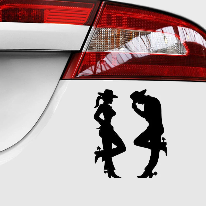 Rural Couple Cowboy Female Vinyl Sticker Laptop Computer Phone Rear Window Bumper Body Car Sticker