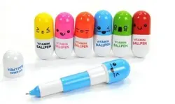 Hot Sale 20pcs/lot, Ballpoint Pen, Vitamin Pill, Novelty Pen, Size12x2.4cm, Gift Pen,multicolor Color