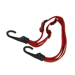 Correa de cuerda elástica para equipaje de casco retráctil, correa ajustable para motocicleta y bicicleta, con ganchos, Color Rojo