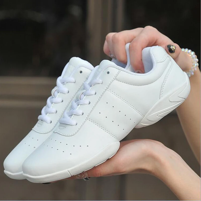 Adult Dance Sneakers Women\'s White Jazz/Square Dance Shoes Competitive Aerobics Shoes Fitness Gym Shoes Plus Size 33-45