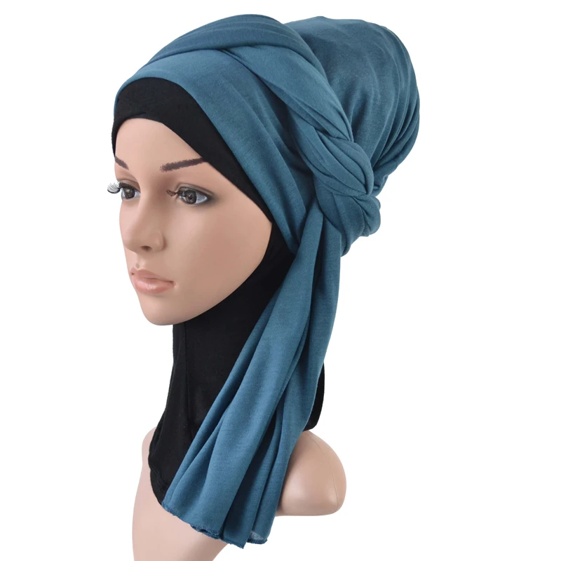 80*180cm One Piece Women Viscose Muslim Islamic Solid Plain Jersey Hijabs Maxi Scarves Soft Shawls