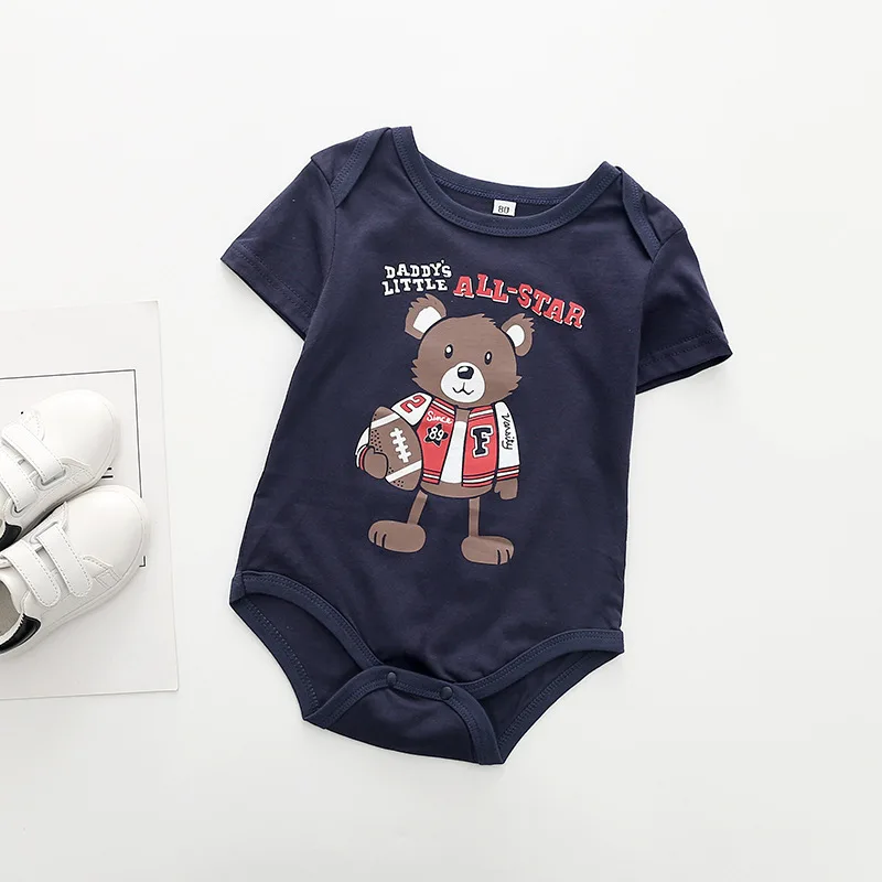 Fashion Baby Boys Newborn Baby Bodysuit Sports Infant Jumpsuit Brand Casual Basketball Football Baseball Print Baby Clothes DS9