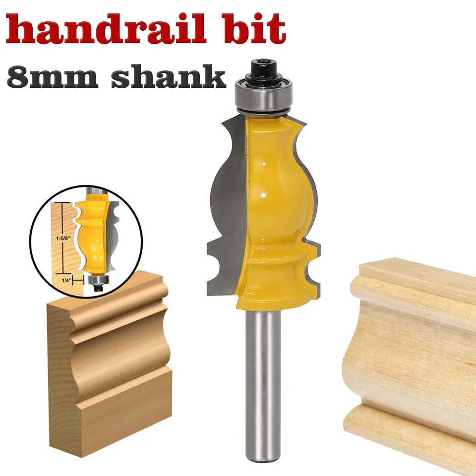 Architectural Cimentado Carbide Molding Router Bit Cortador de Fresagem de Madeira para Carpintaria Ferramentas Elétricas mm Shank 1pc