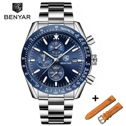 BENYAR 2021 Men Watches Set Luxury Brand Business Steel Quartz Watch Casual Waterproof Male Wristwatch Relogio Masculino