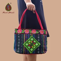 3Colors Ethnic canvas Embroidered bags vintage pattern Women bags Original brand shoulder bags casual totes