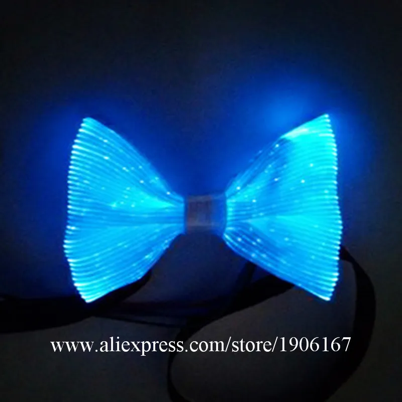 Colorful Led Fiber Optic Luminous Bow Ties Men Women Glowing Light Up Party Necktie Christmas Halloween Event Illuminated Wears