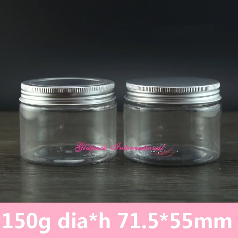 

30pcs/lot 5oz PET cosmetics jars and containers 150ml Window Lid eco cosmetic packaging 150g clear plastic container with lid