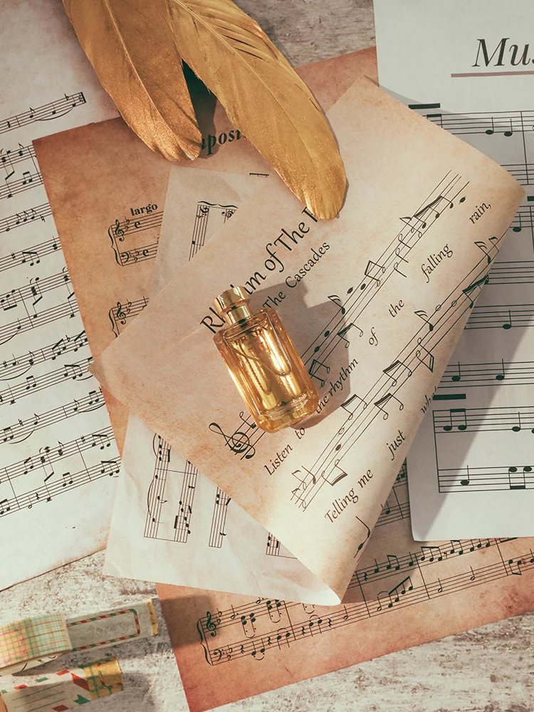 레트로 스타일 시트 음악 종이 INS 사진 배경 장식, 사진 촬영 배경, DIY 보석 장식 액세서리