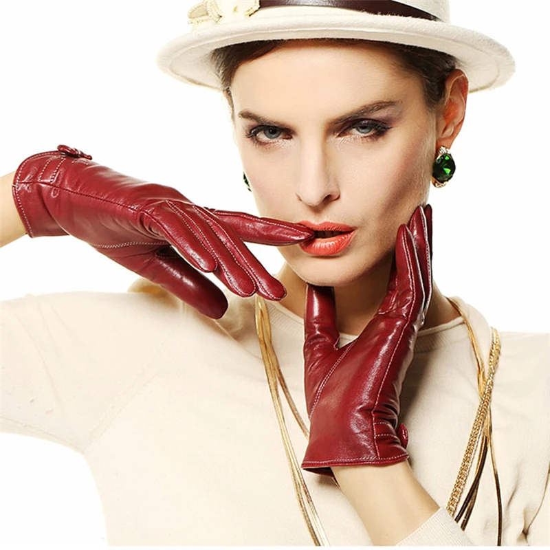 genuine-leather-women-gloves-female-wrist-bowknot-sheepskin-gloves-spring-autumn-thin-velvet-mittens-l101pq-1
