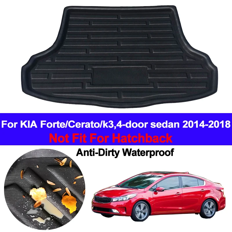 Car Rear Boot Cargo Liner Tray Trunk Floor Carpet Mats Carpets Pad Mat For Kia Forte K3 Cerato Sedan 2014 2015 2016 2017 2018