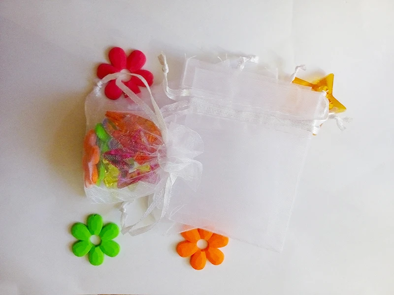 7x9cm 1000pcs/lot Christmas Organza Bags White Drawstring Bag Pouch For Food/jewelry/candy/wedding Gift Bag Small Packaging Bags