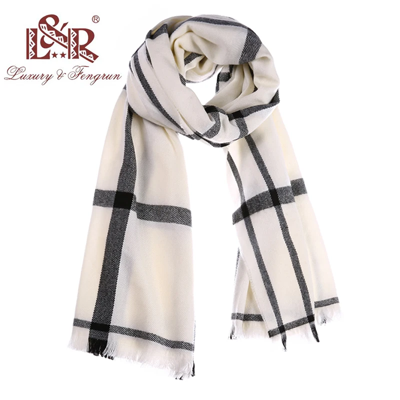 2018 Winter Scarf Women Cashmere Wool Scarves Plaid Soft Scarf for Women Wool Pashmina Winter Warm Shawls Female Poncho Excharpe