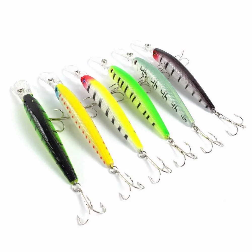 

HiUmi 6pcs/Lot 14.5cm 14.7g Fishing Lure Floating Hard Bait Fish Artificial Baits Minnow Fishing Wobbler fishing tackle