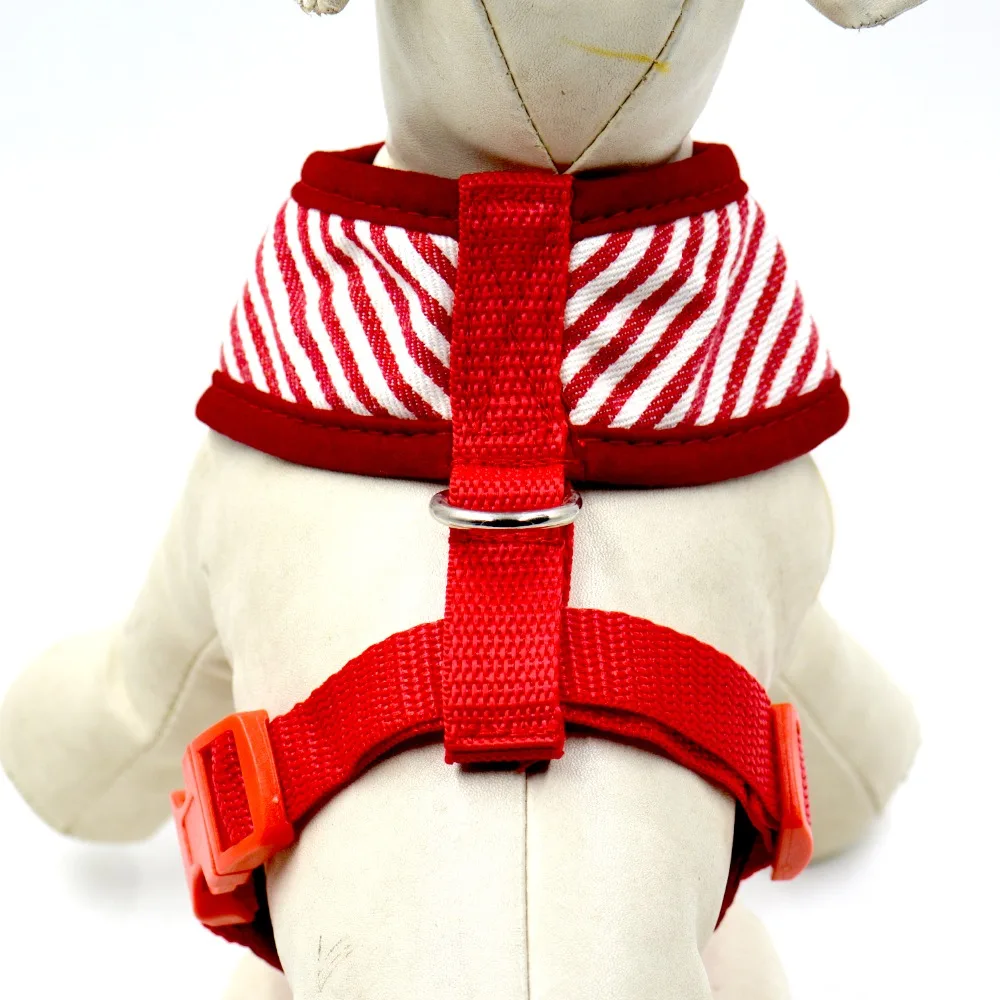 Classic Stripe Style Small Dog Harness Mesh Cloth Vest Pet Harness Dog Breathable Red Blue Color Adjustable XS S M L XL Size