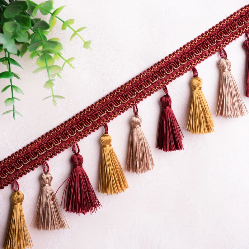 

YOYUE 12 Yards/lot 8cm Wide Curtains Lace Fringe Trim Tassel For Diy Stage Clothes Accessories Decoration Curtain Lace Ribbon