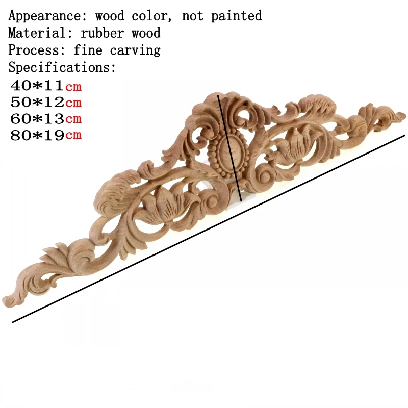 RUNBAZEF Corner Decal Wood Applique Frame Wall Door Woodcarving Figurines Vintage Home Decor Decoration Accessories Furniture