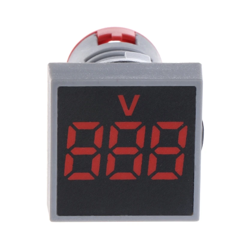 OOTDTY 22MM AC 12/20/60-500V Voltmeter Square Panel LED Digital Voltage Meter Indicator Light