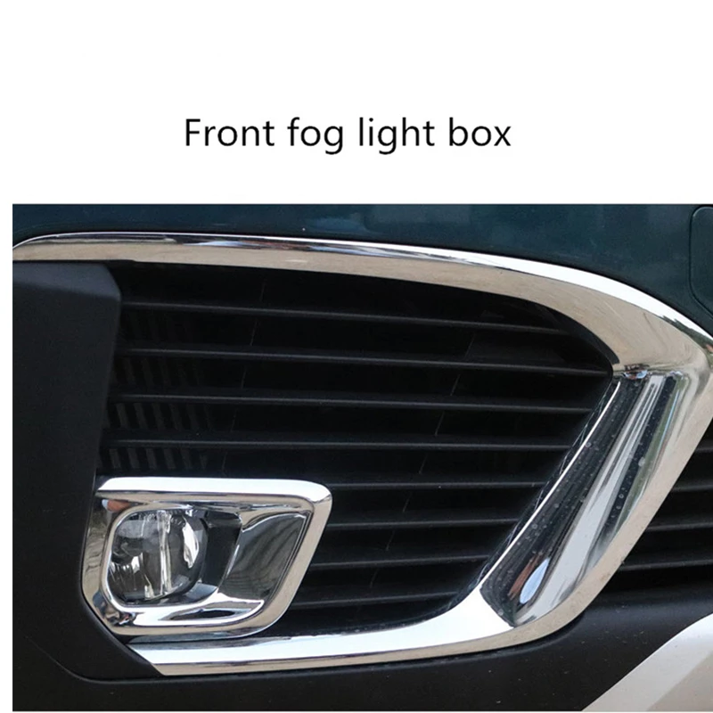 2PCS ด้านหน้า Fog Light กล่องกรอบตกแต่งโคมไฟสำหรับ Peugeot 5008 2017 2018 2019ตกแต่งภายนอกอุปกรณ์เสริม