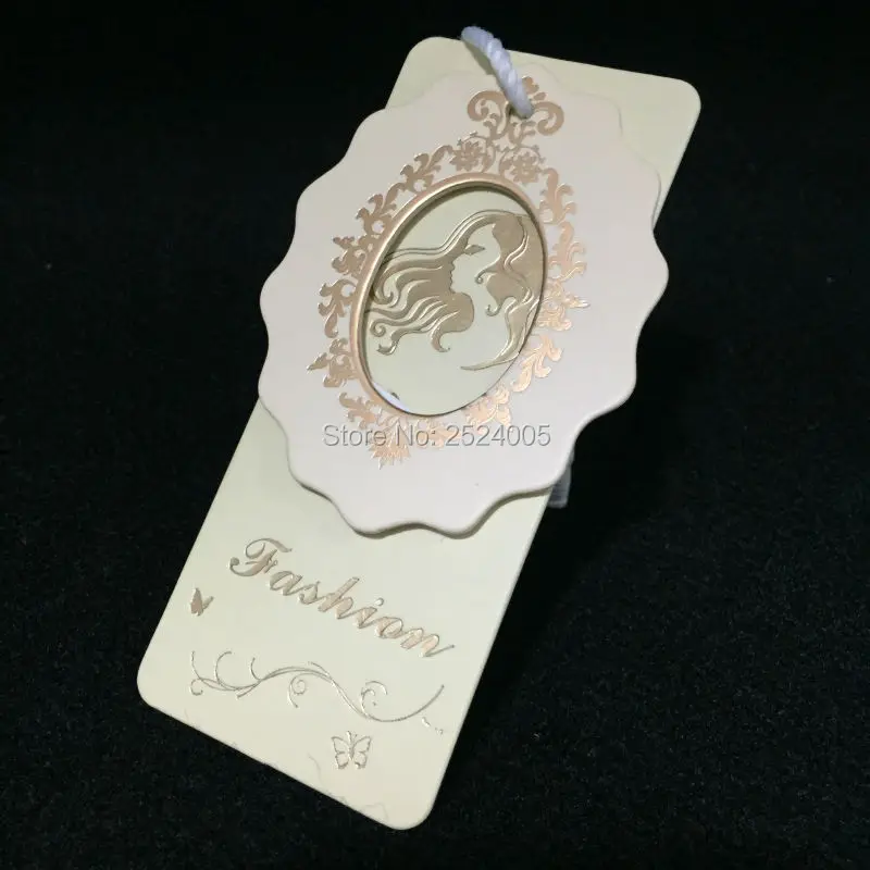 Customized clothing embossed cardboard tag/garment paper tag printing/clothing label/trademark/logo/main label 1000 pcs a lot