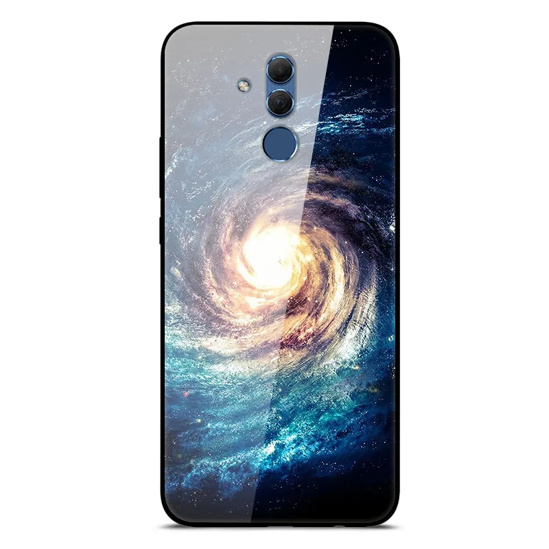 Mate20 Lite Case on For Huawei Mate 20 Lite Cases 6.3 Tempered Glass Silicone Bumper +Hard PC Glass Back Cover Phone Cases Coque