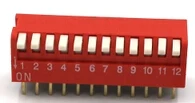 FREE SHIPPING 10PCSx China Quality DP-12 Red 12P DIP Switch 2.54mm DIP-24 12 Position Encoder Switch