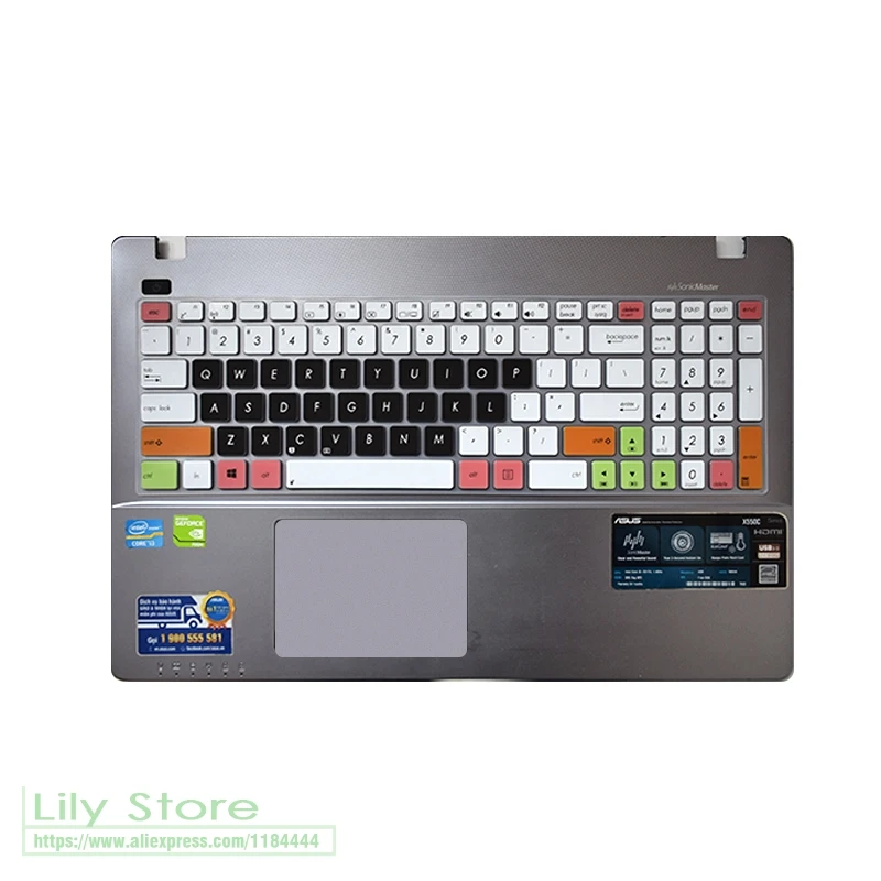 For Asus K52 K53E K72 K55V K56C K550D K550JK K555ZE K555LD K751 K553MA 15.6 inch Silicone Laptop Keyboard skin Protector